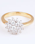 Vintage Marguerite Ring in 925 Silver with Elegant Two-Tone Design