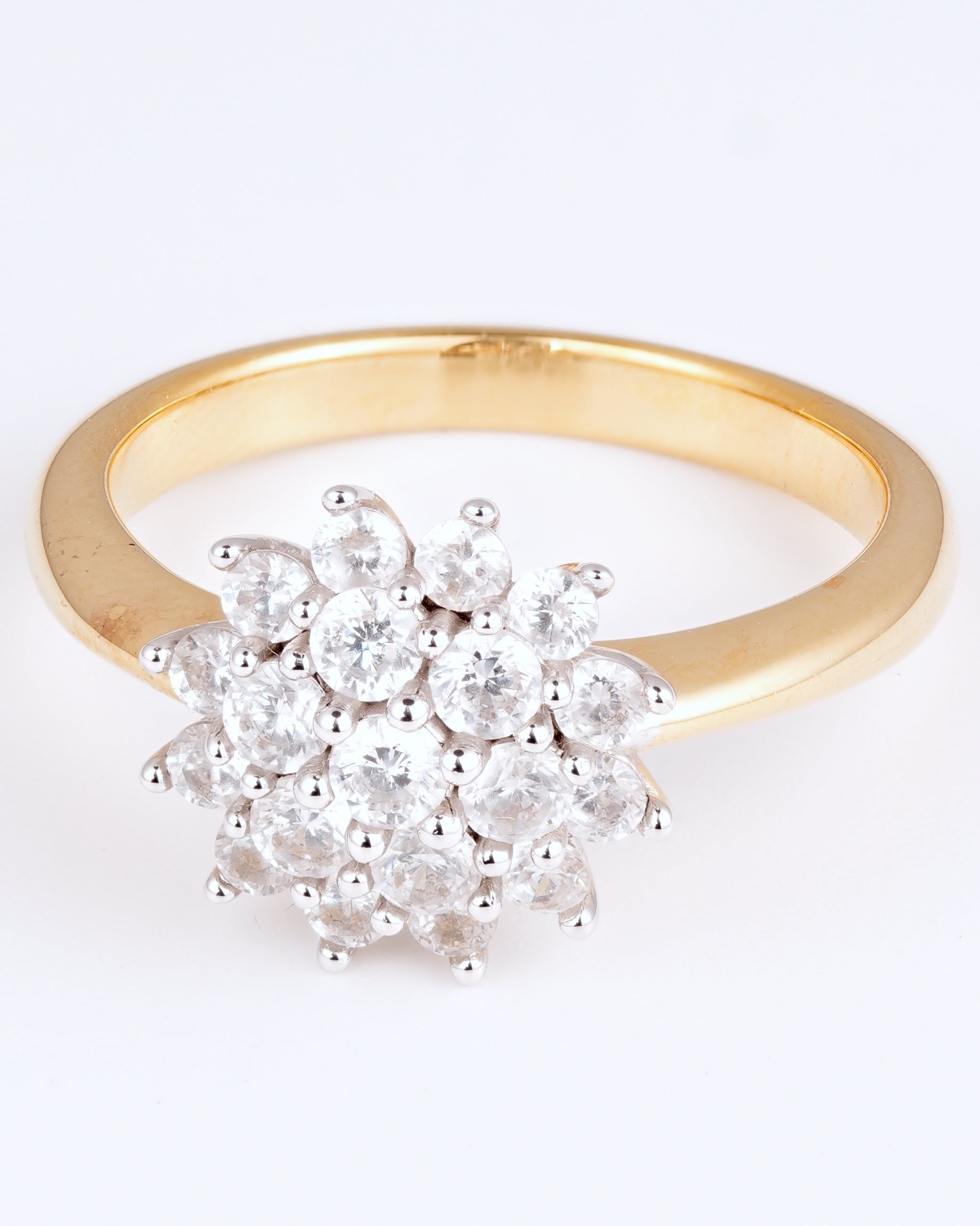 Vintage Marguerite-Ring aus 925 Silber im eleganten Bicolor-Design