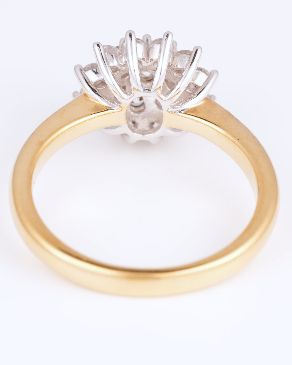 Vintage Marguerite Ring in 925 Silver with Elegant Two-Tone Design