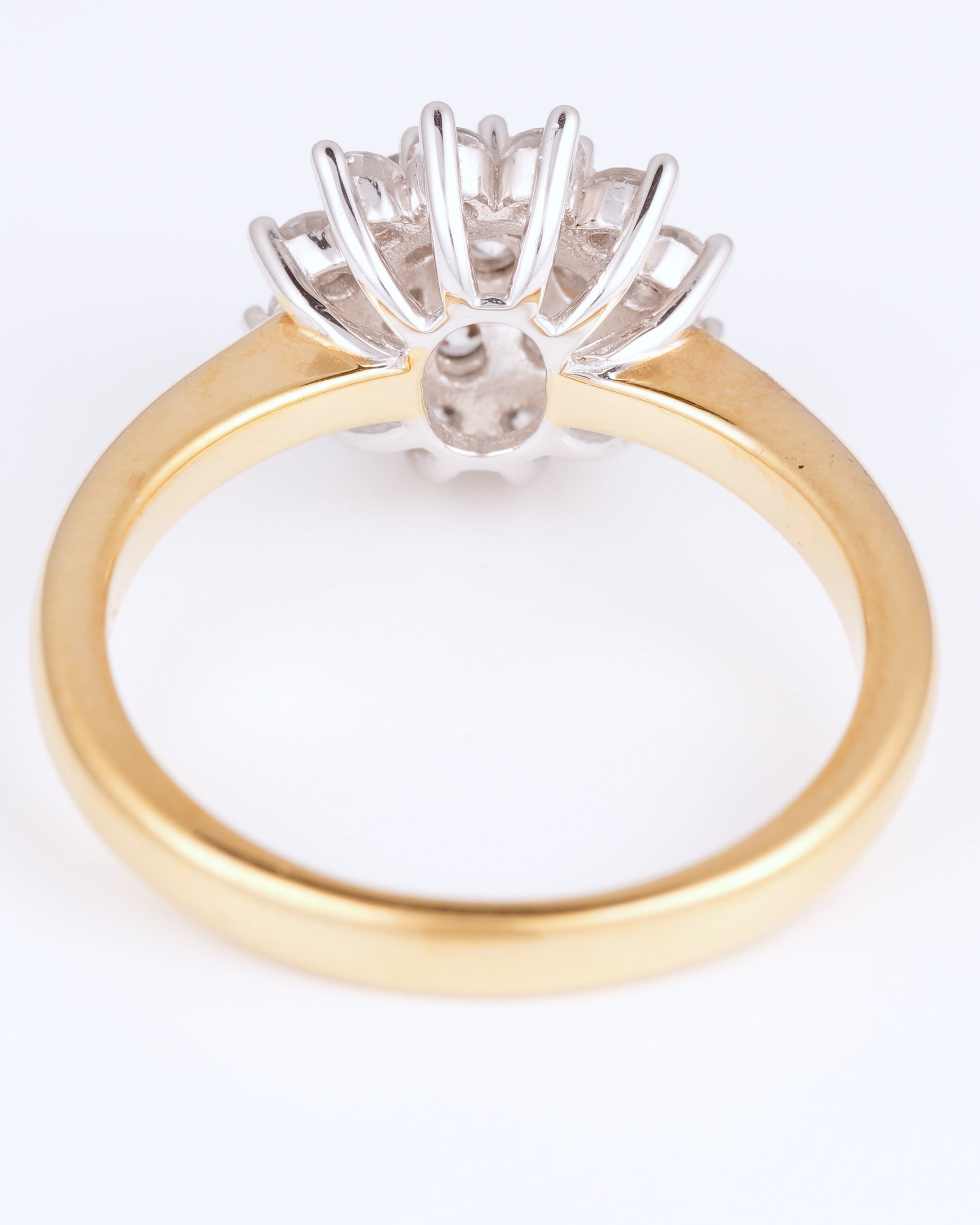 Vintage Marguerite-Ring aus 925 Silber im eleganten Bicolor-Design