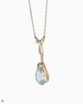 Filigrane Vintage Stil Halskette mit Aquamarin und Diamanten