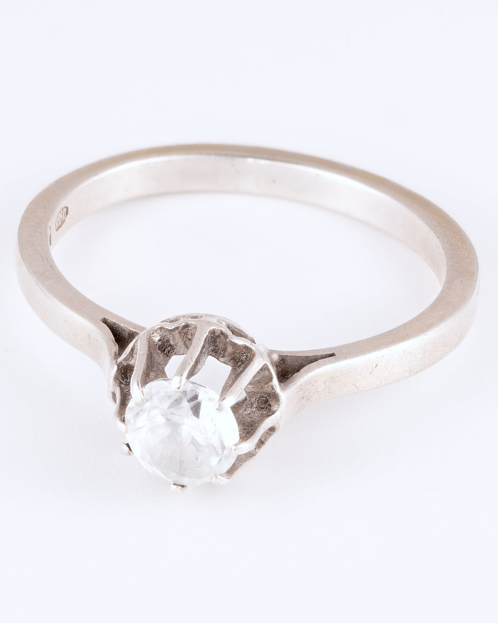 Classic Solitaire Ring with Radiant Clear Stone