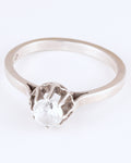 Classic Solitaire Ring with Radiant Clear Stone