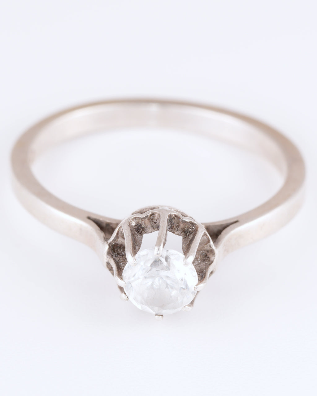 Classic Solitaire Ring with Radiant Clear Stone