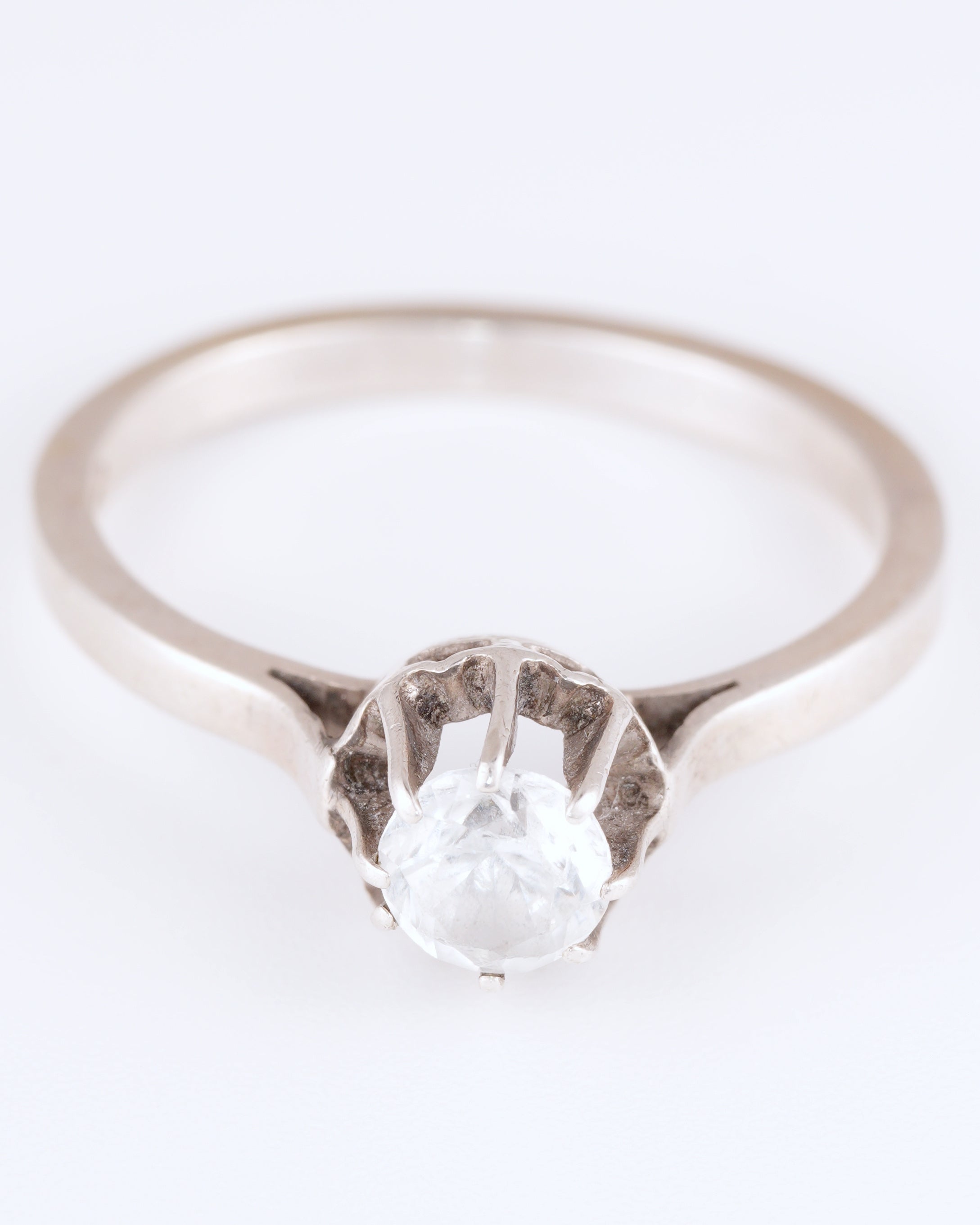 Classic Solitaire Ring with Radiant Clear Stone