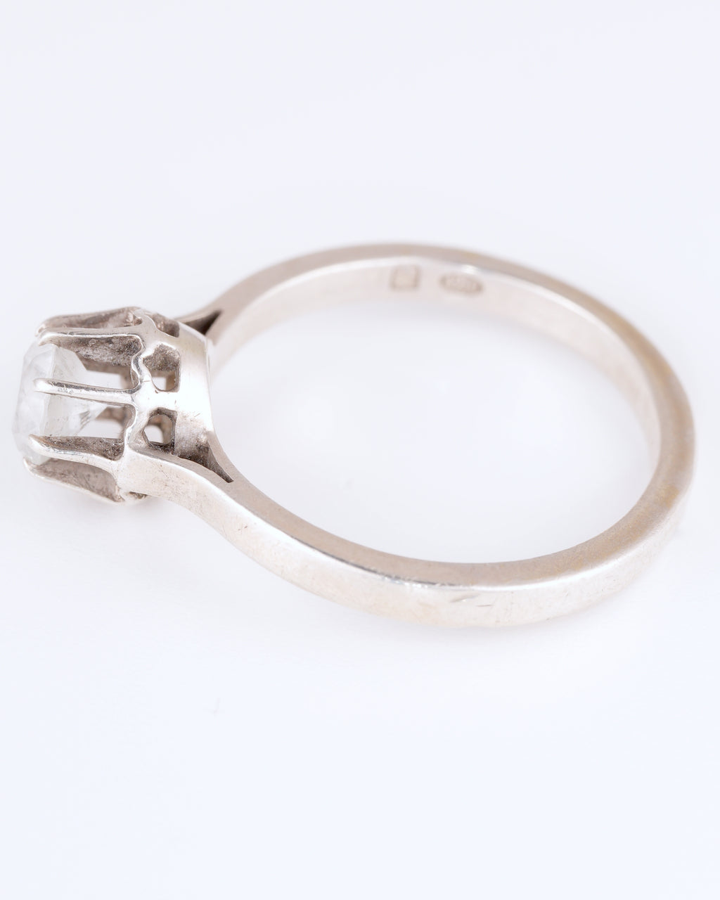 Classic Solitaire Ring with Radiant Clear Stone
