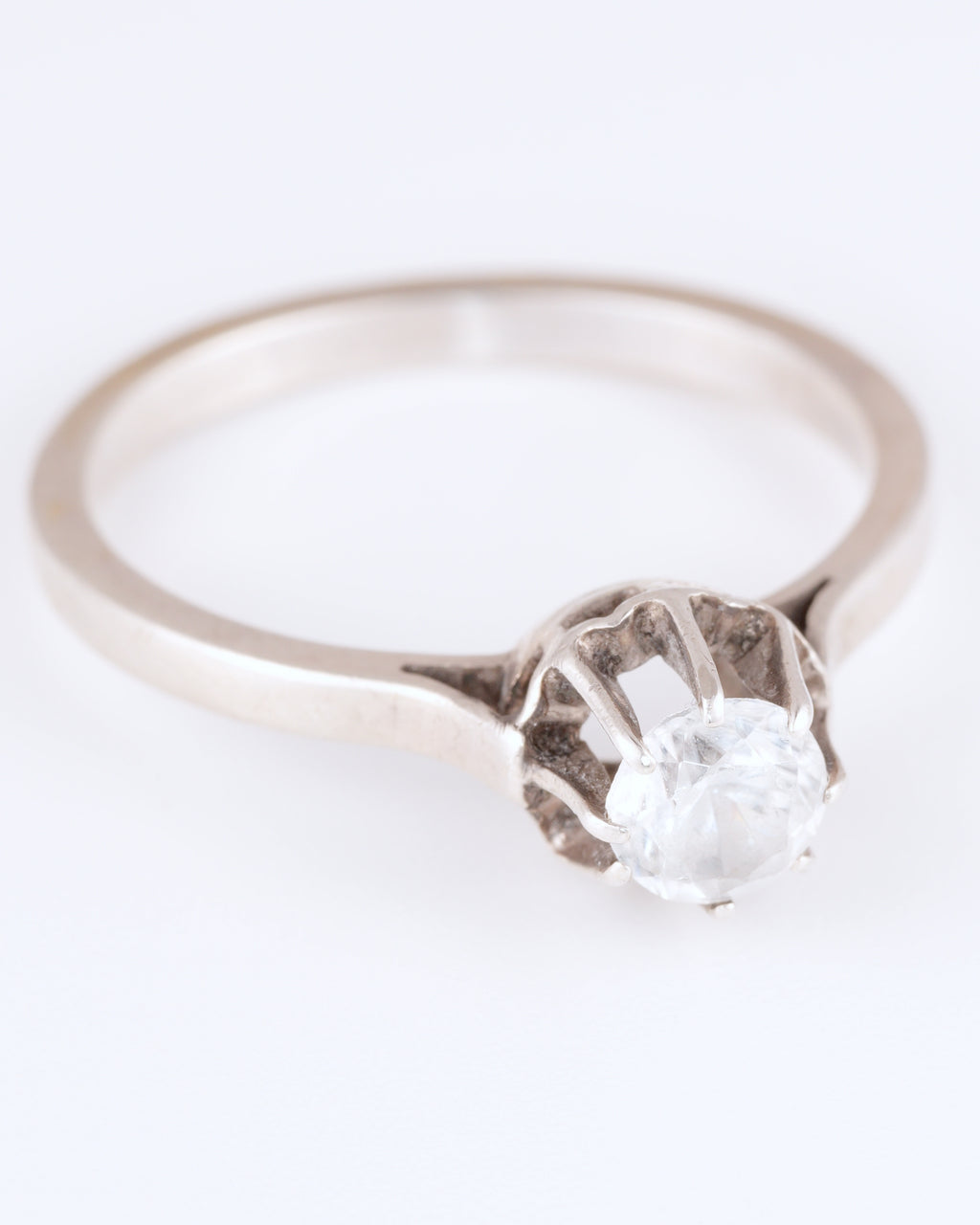 Classic Solitaire Ring with Radiant Clear Stone