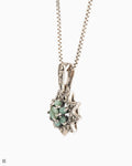Collana Vintage con Rosetta Floreale a Stella e Smeraldo