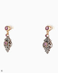 Orecchini Antichi Liberty con Rubini e Diamanti Taglio Rosetta