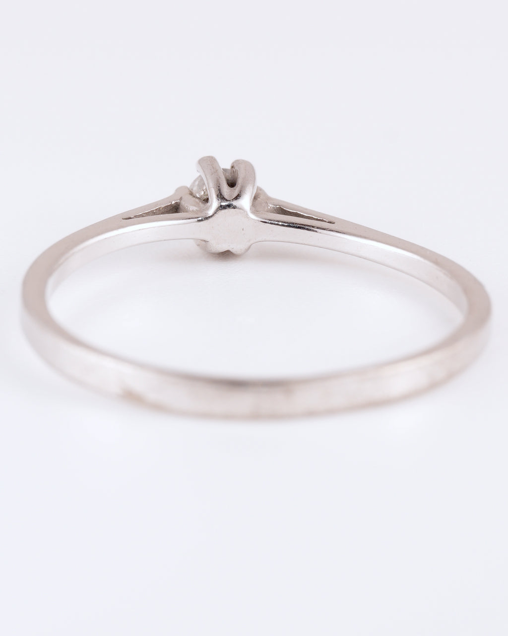 Filigree Silver Solitaire Ring with Clear Stone