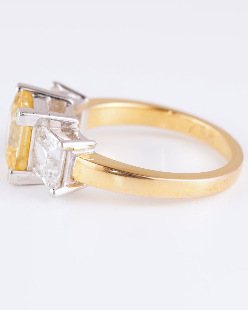 Glamour Anillo Trilogy in Argento Placcato Oro & Pietra Gialla Brillante