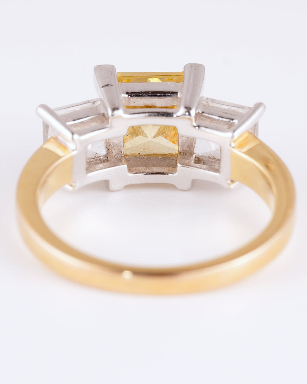 Glamour Anillo Trilogy in Argento Placcato Oro & Pietra Gialla Brillante