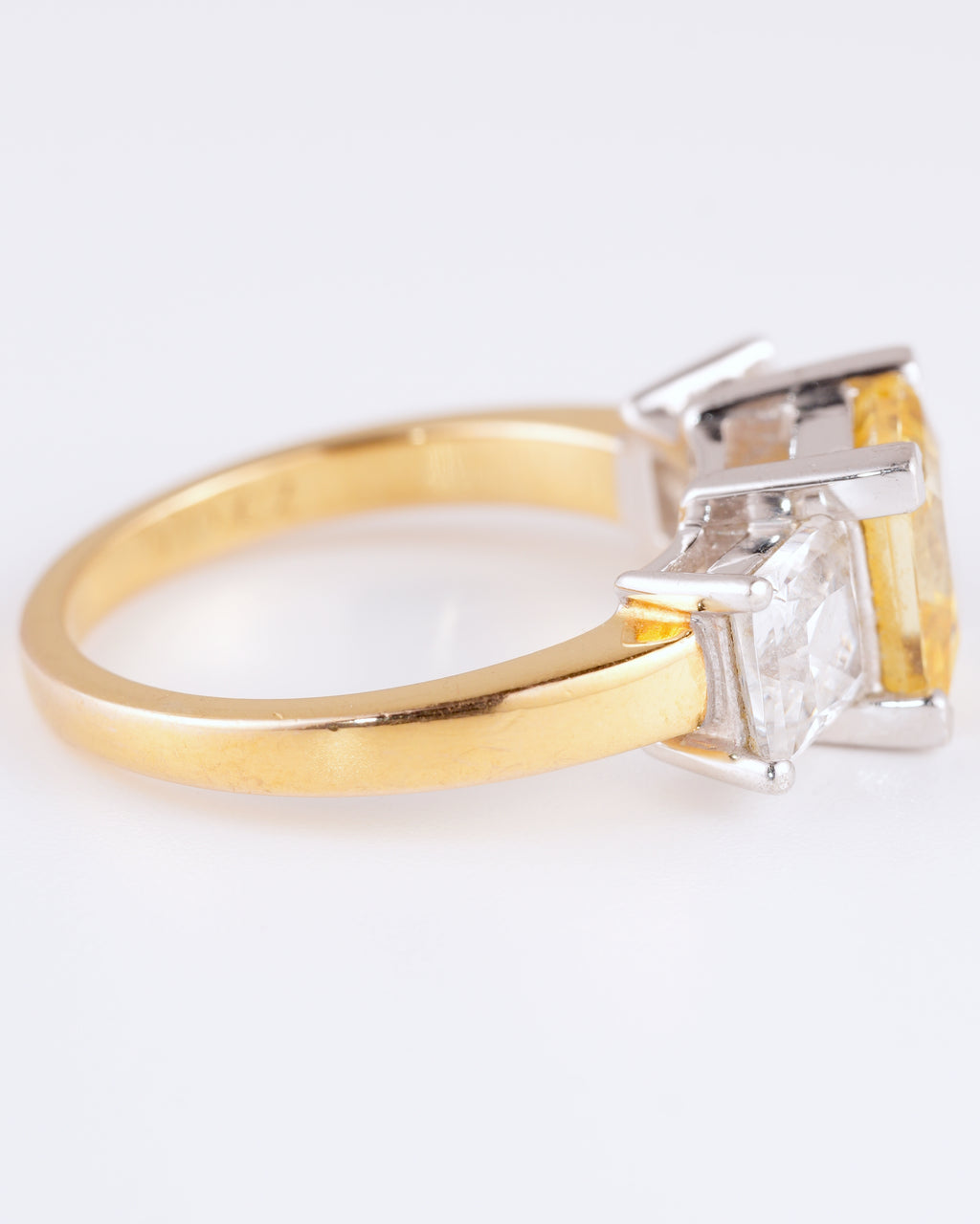 Glamour Anillo Trilogy in Argento Placcato Oro & Pietra Gialla Brillante