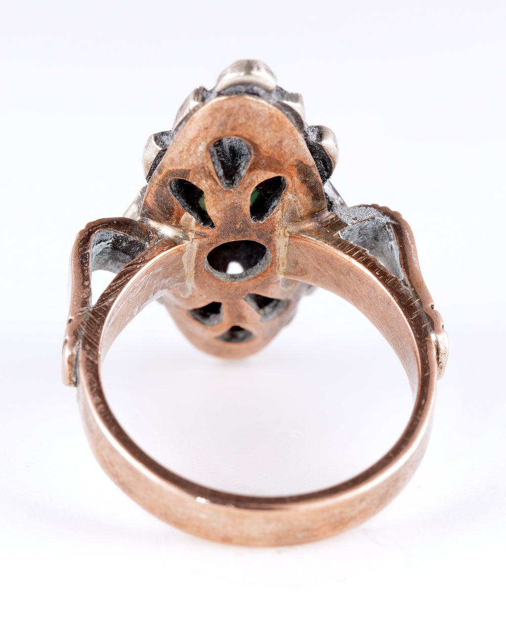 Antiker Edwardian Statement-Ring mit Smaragd und Diamanten