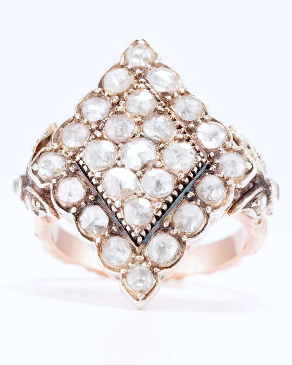 Opulenter Vintage Statement-Ring mit Rosenschliff-Diamanten