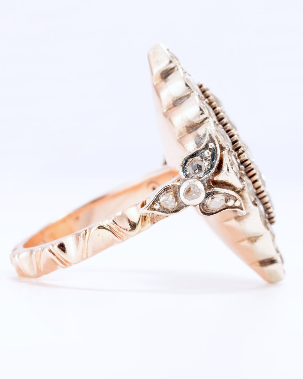 Opulenter Vintage Statement-Ring mit Rosenschliff-Diamanten
