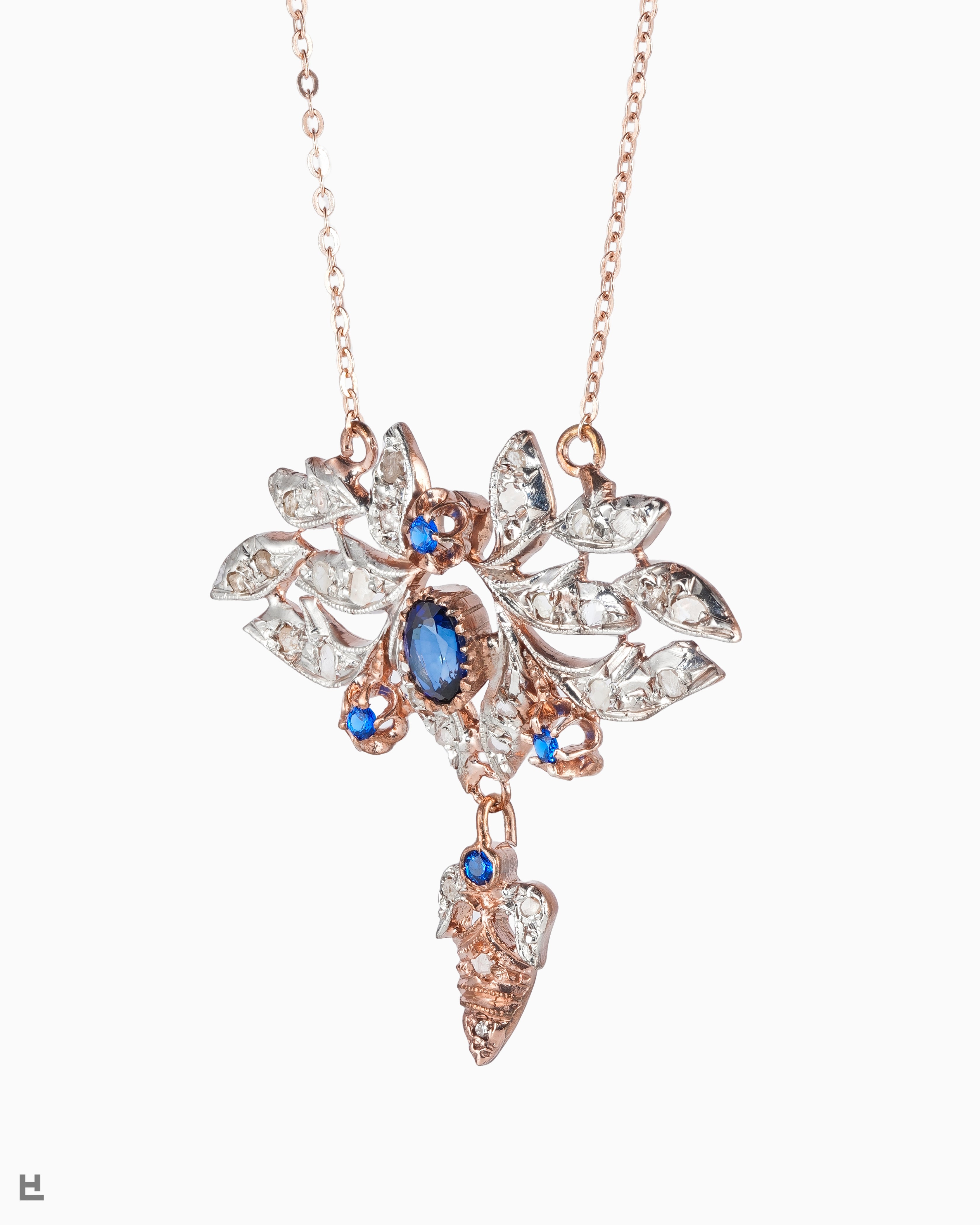 Antique Victorian Collar with Sapphires and Natural Diamonds