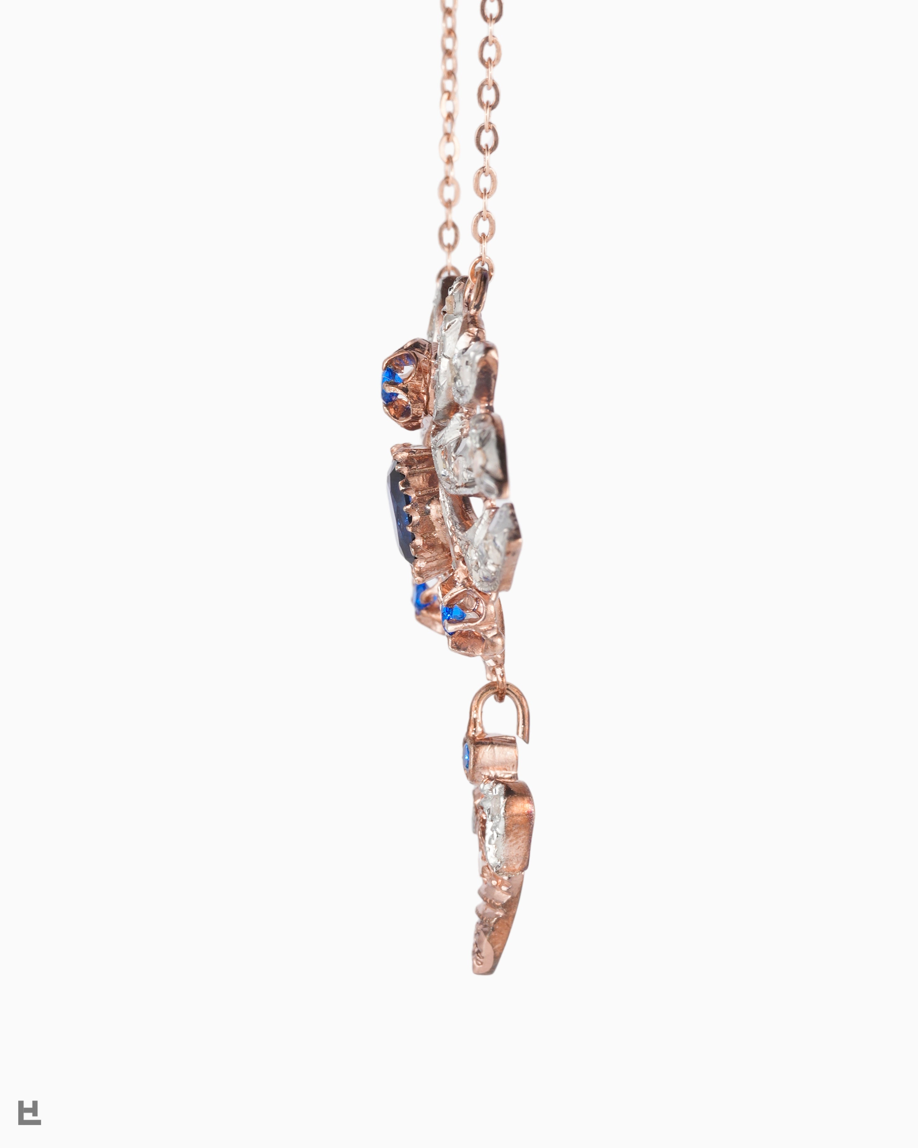 Antique Victorian Collar with Sapphires and Natural Diamonds