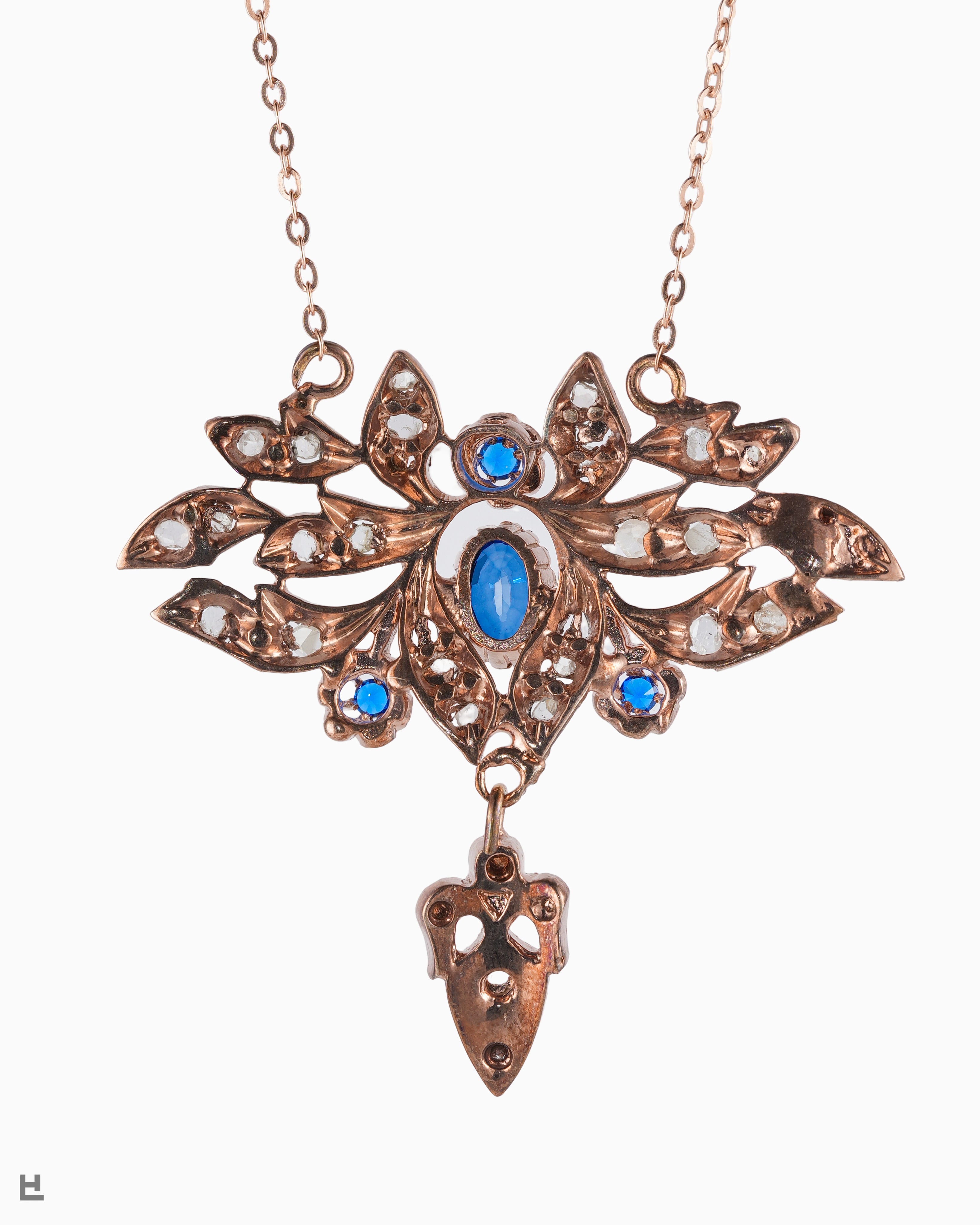 Antique Victorian Collar with Sapphires and Natural Diamonds