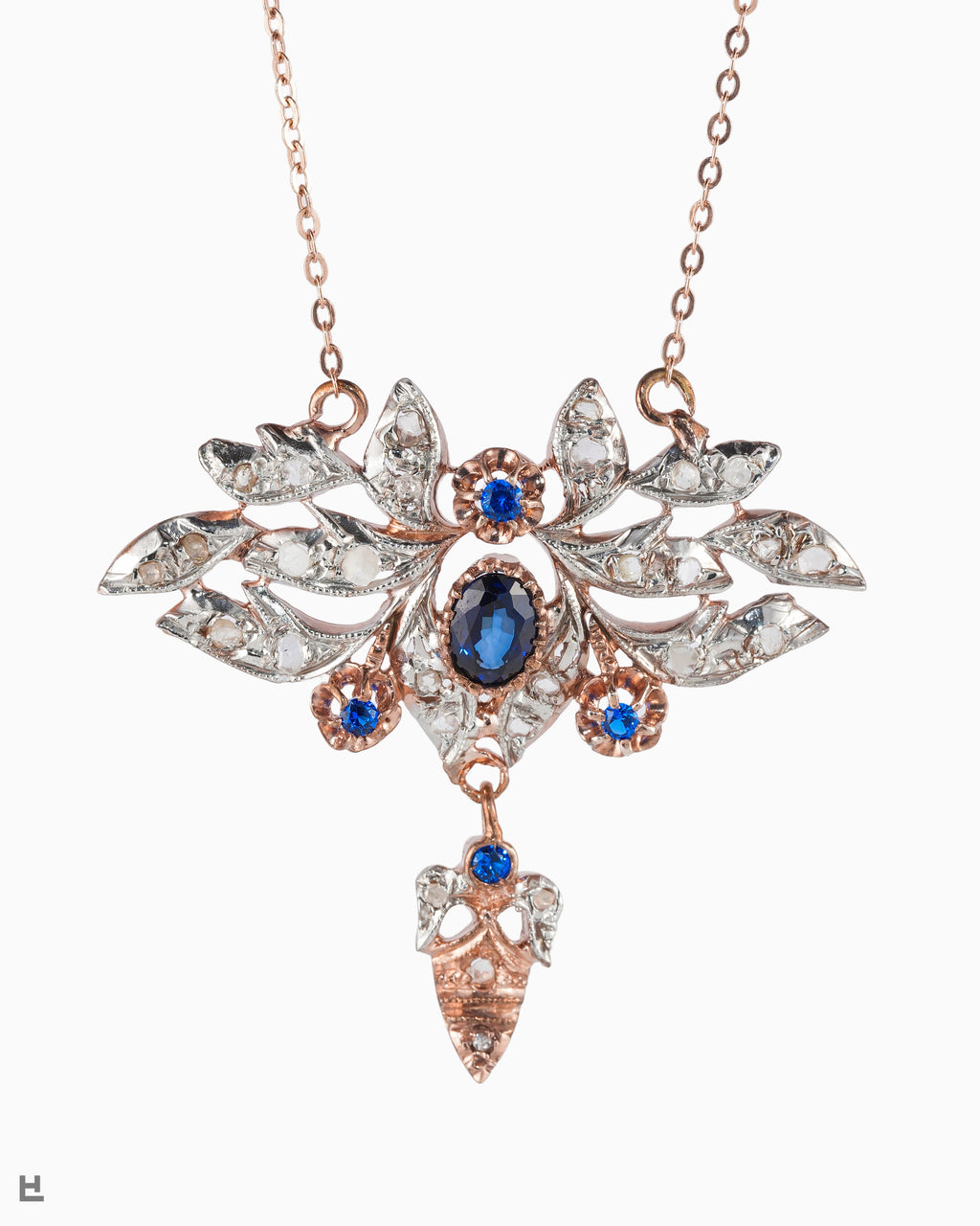 Antique Victorian Collar with Sapphires and Natural Diamonds