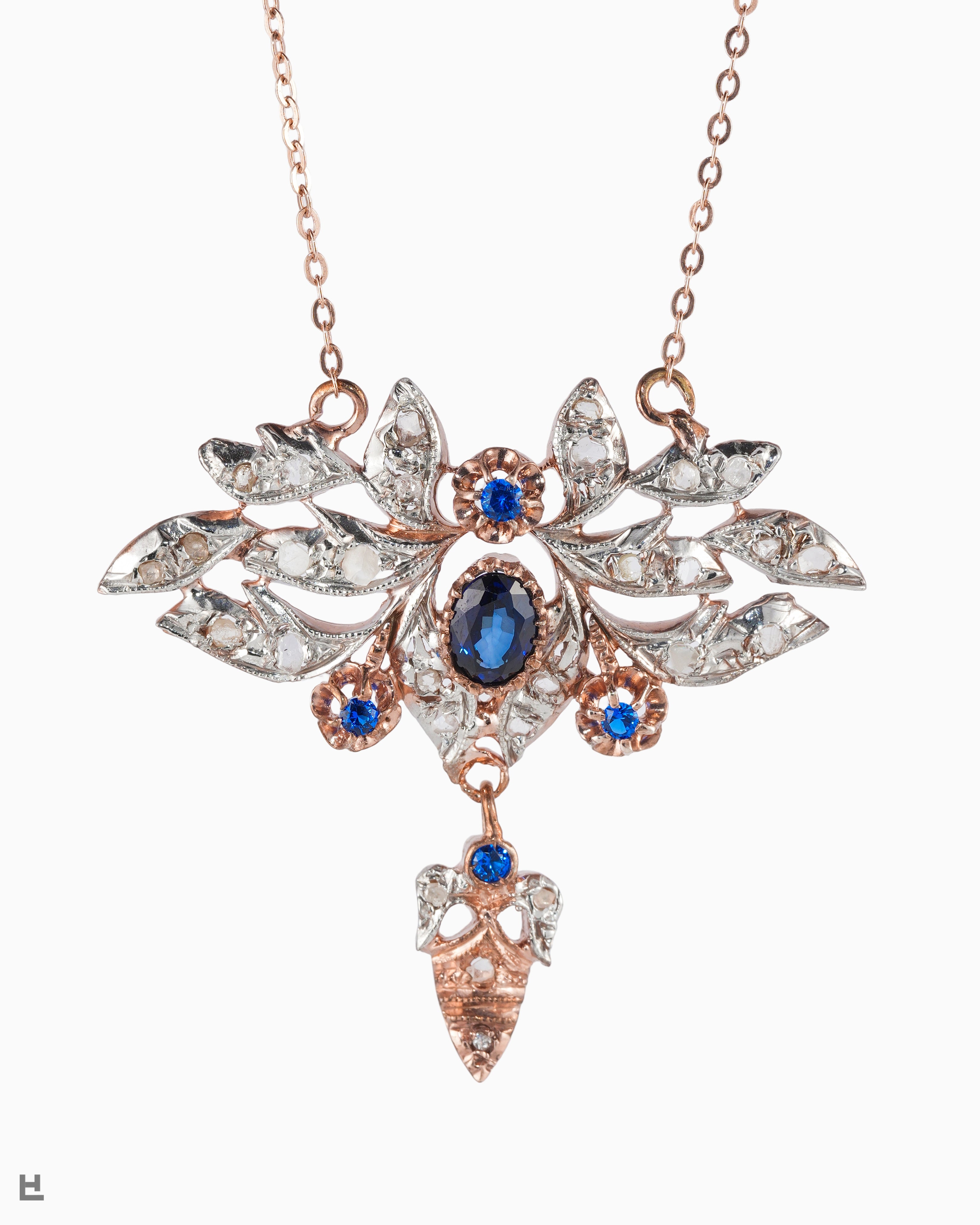 Antique Victorian Collar with Sapphires and Natural Diamonds